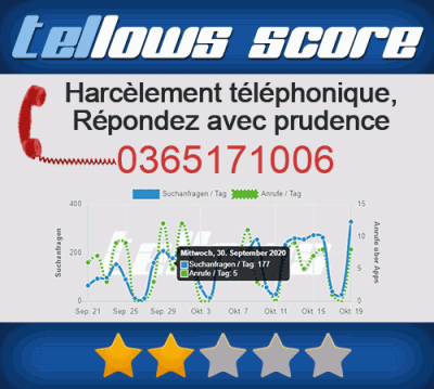 0365171006 Sur Tellows 2 Commentaires 0 Positif Pour Numero De Telephone Appel Par 33365171006